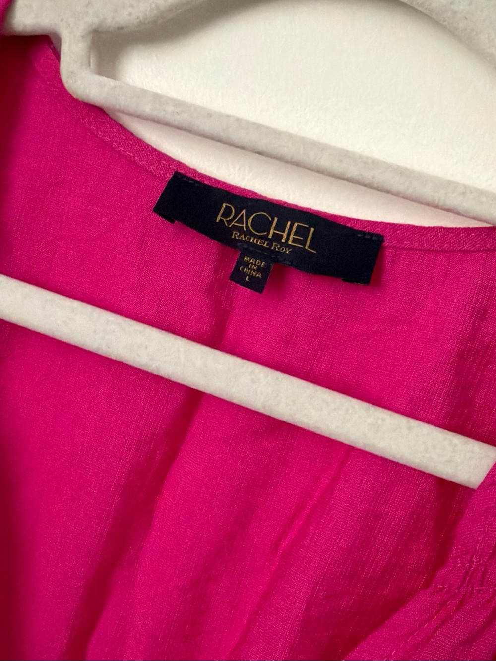 Rachel Roy  Top Chartreuse Pink Sleeveless Button Ruched Rayon Nylon Size L - Picture 7 of 7